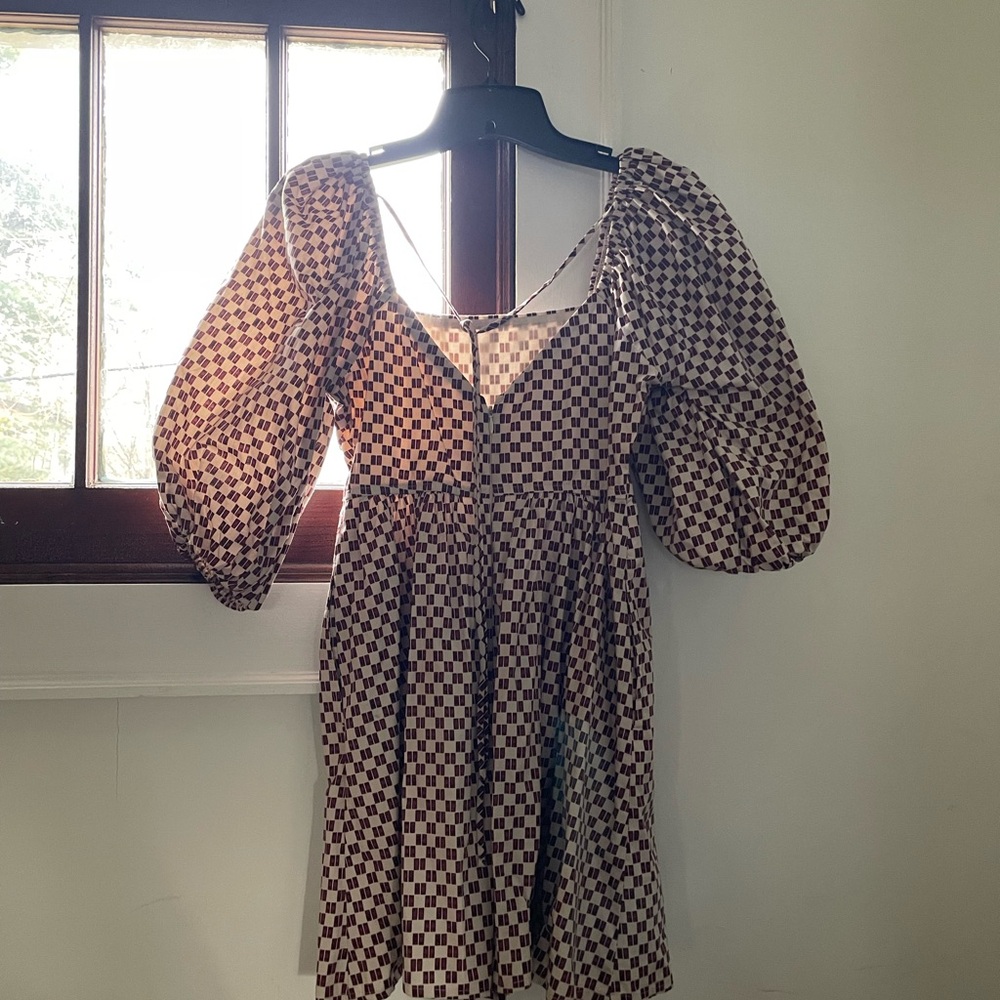 Abercrombie & Fitch Brown and Cream Mini Dress